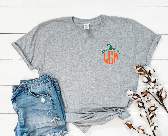 Pumpkin Monogram Shirt: Personalized Fall Tee or Sweatshirt