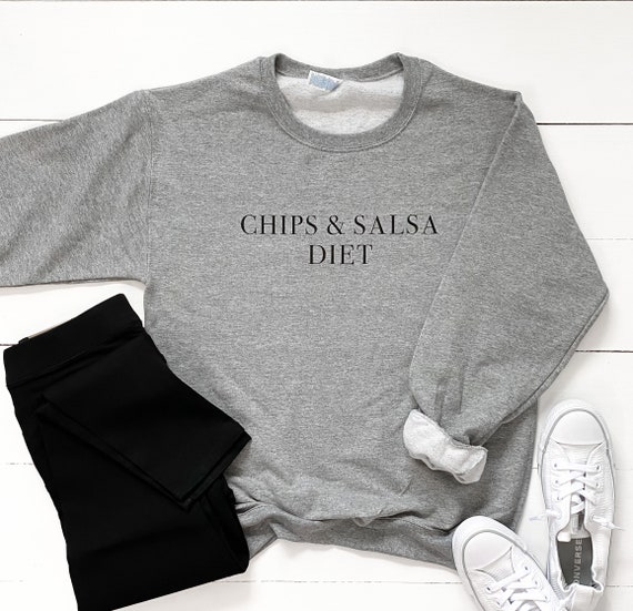 Chips & Salsa Diet Graphic Sweatshirt - Foodie Fleece Top
