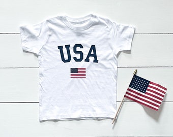 アメリカ国旗幼児用Tシャツ：愛国的なキッズシャツ