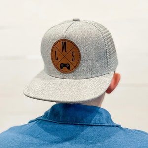 Personalized Initial Trucker Hat: Baby & Youth Leatherette Patch Cap