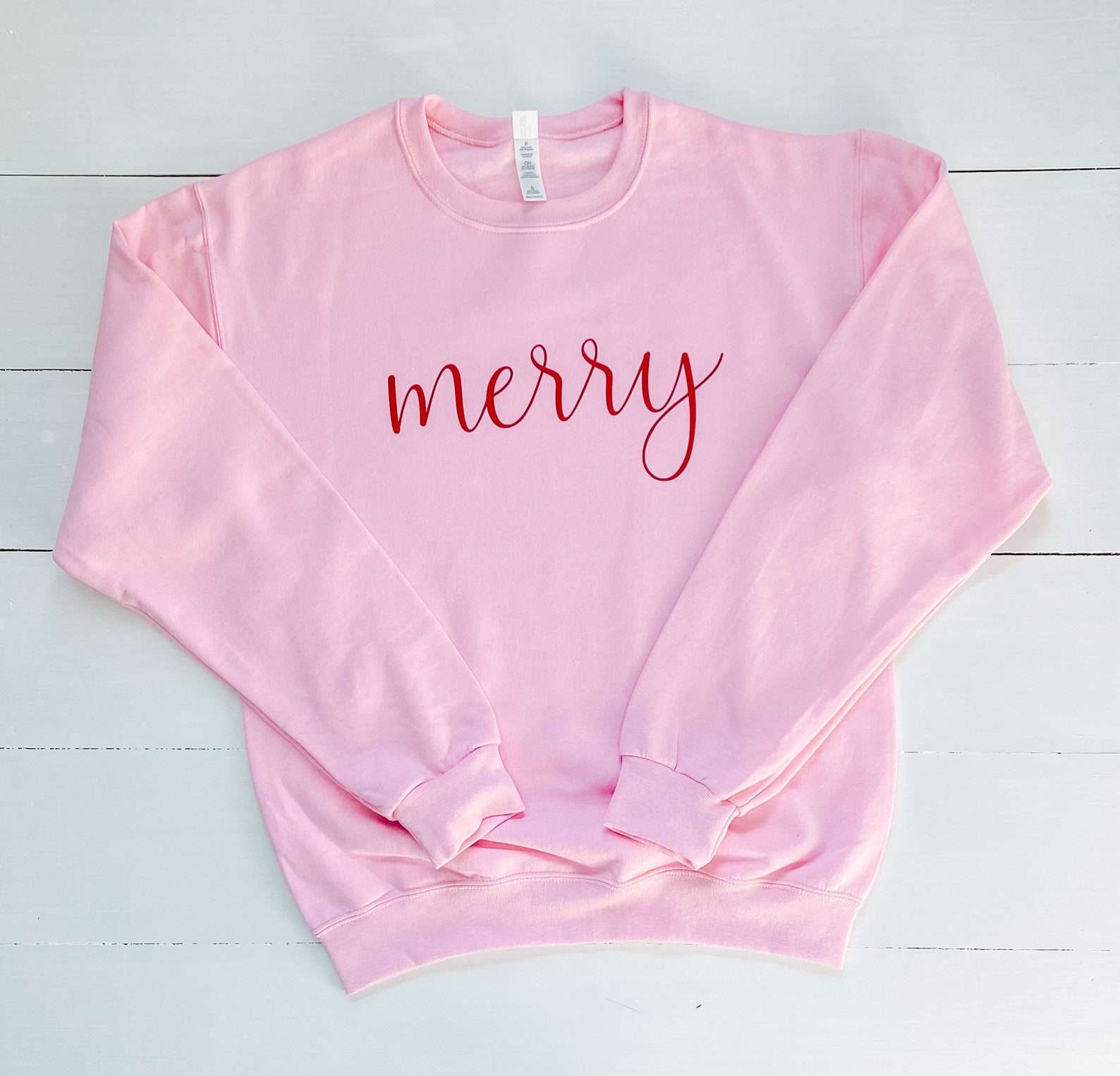 Pink Merry Graphic Sweatshirt Fleece Christmas Be Merry - Etsy