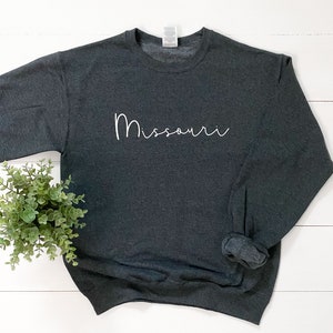 Simple State Graphic Shirt | Missouri | cursive | handwritten | united states | tshirt | sweatshirt | freeship | womens | sweatshirt