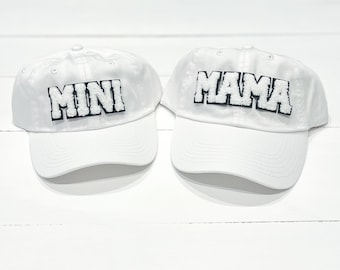 Mama + Mini Chenille Patch Baseball Hats: Matching Mom & Kid Caps