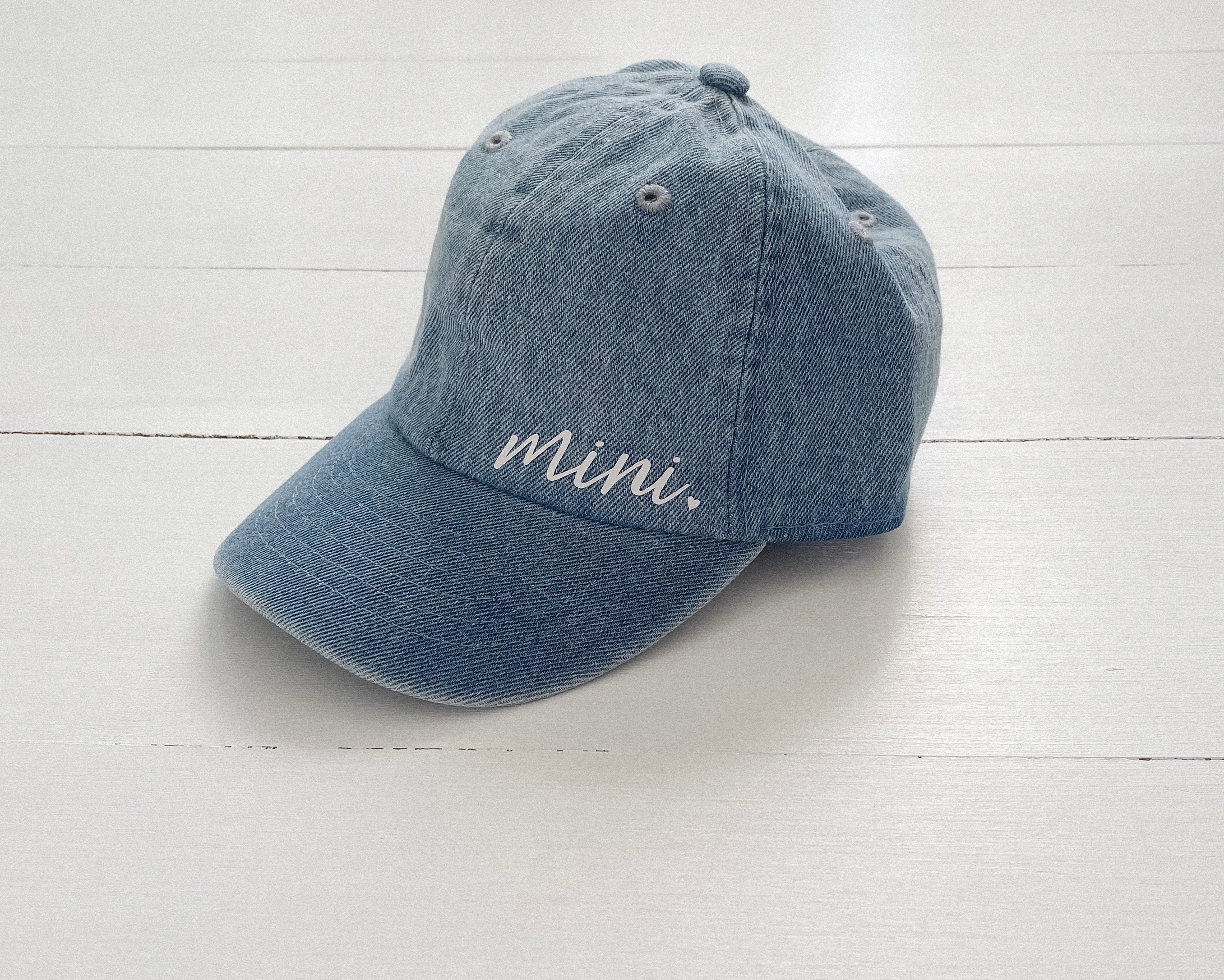 Light Denim Mama Mini Matching Hats Cursive Mother's - Etsy