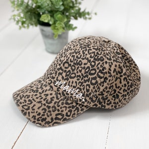 Distressed Leopard Print Mama Baseball Hat | cute mama hat | animal print | cheetah | mom life | adjustable | womens | gifts for her | brown