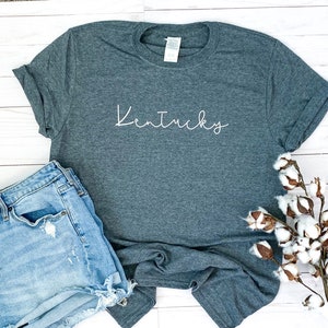 Simple State Graphic Shirt | Wisconsin| Cursive | Handwritten | United ...