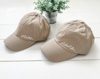 Tan Mama + Mini Baseball Caps: Matching Mom & Kid Hats