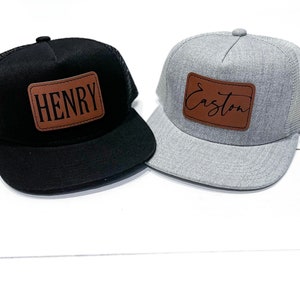 Jugend personalisierte Kunstleder Patch Trucker Hat - Alter 2-8