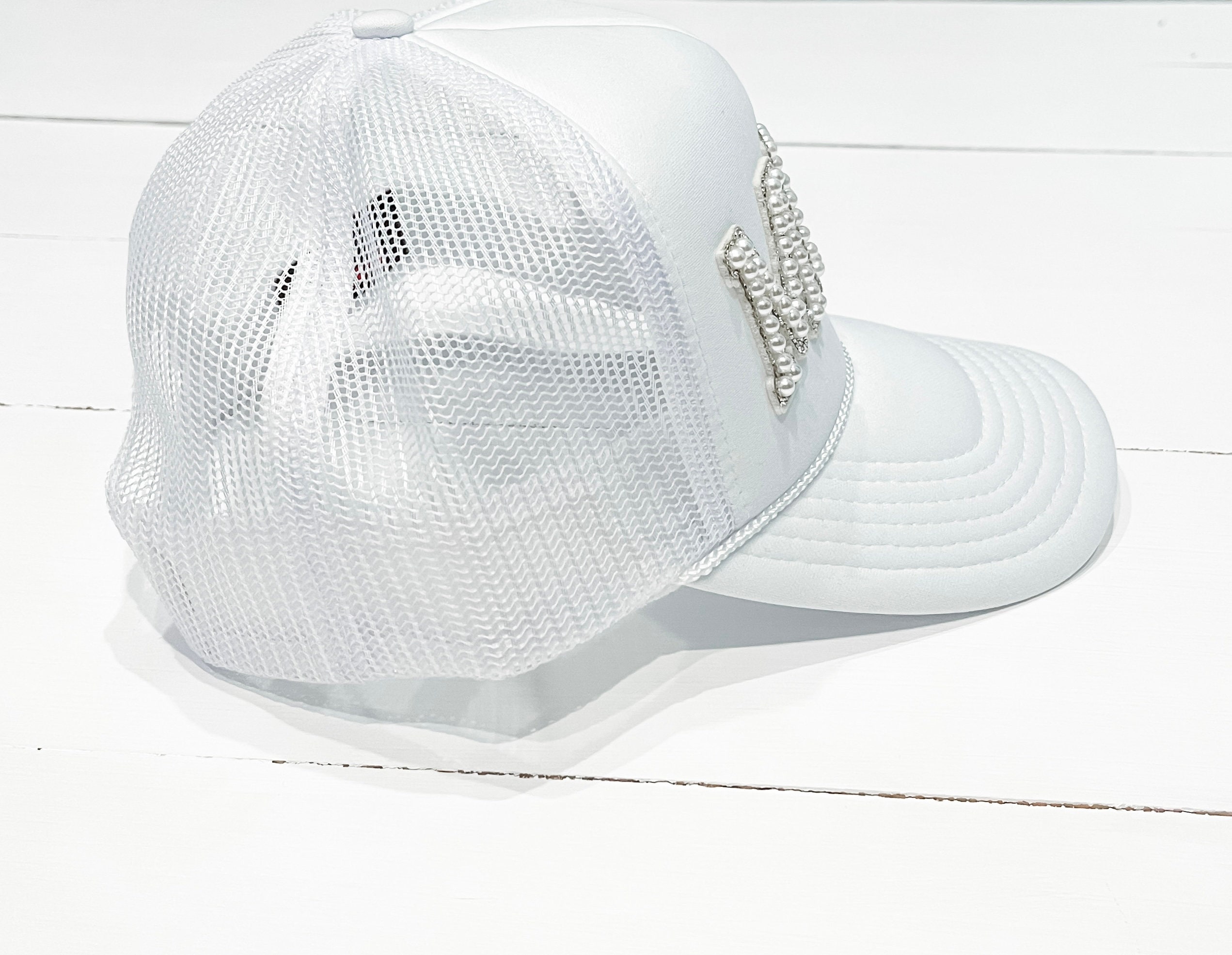 Pearl Rhinestone MRS Bride Trucker Hat | Wedding Gift - Etsy display picture 2