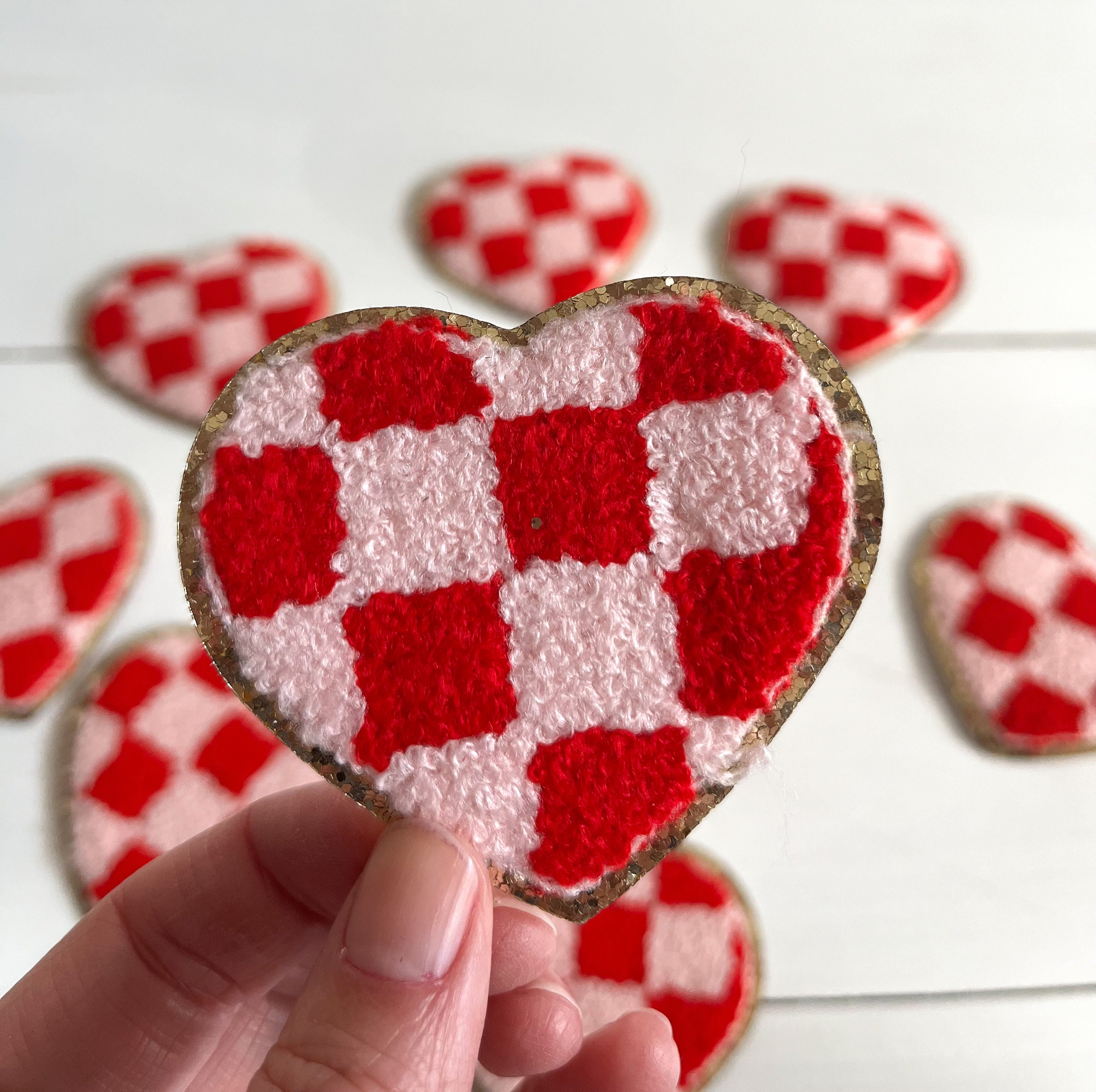 RED SEQUIN HEART Iron On Patch 2 1/2 Valentine Love Romance