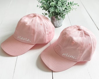 Pink Mama & Mini Baseball Hats | adjustable | mommy and me | mom life | daugher | kids | cap | cute matching hats | matching set | girls