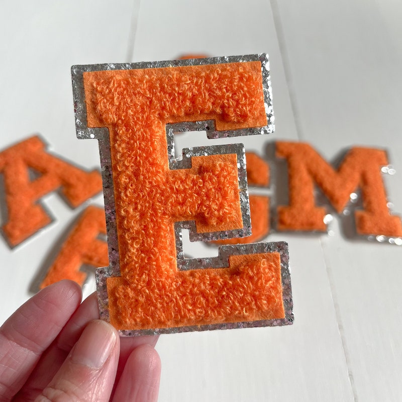 Football Chenille Sweatshirt - Orange