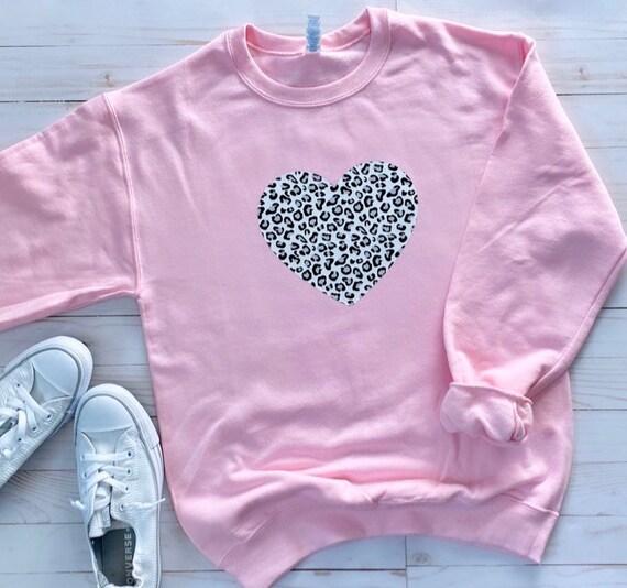 Leopard Heart Shirt love valentine top cute valentine | Etsy