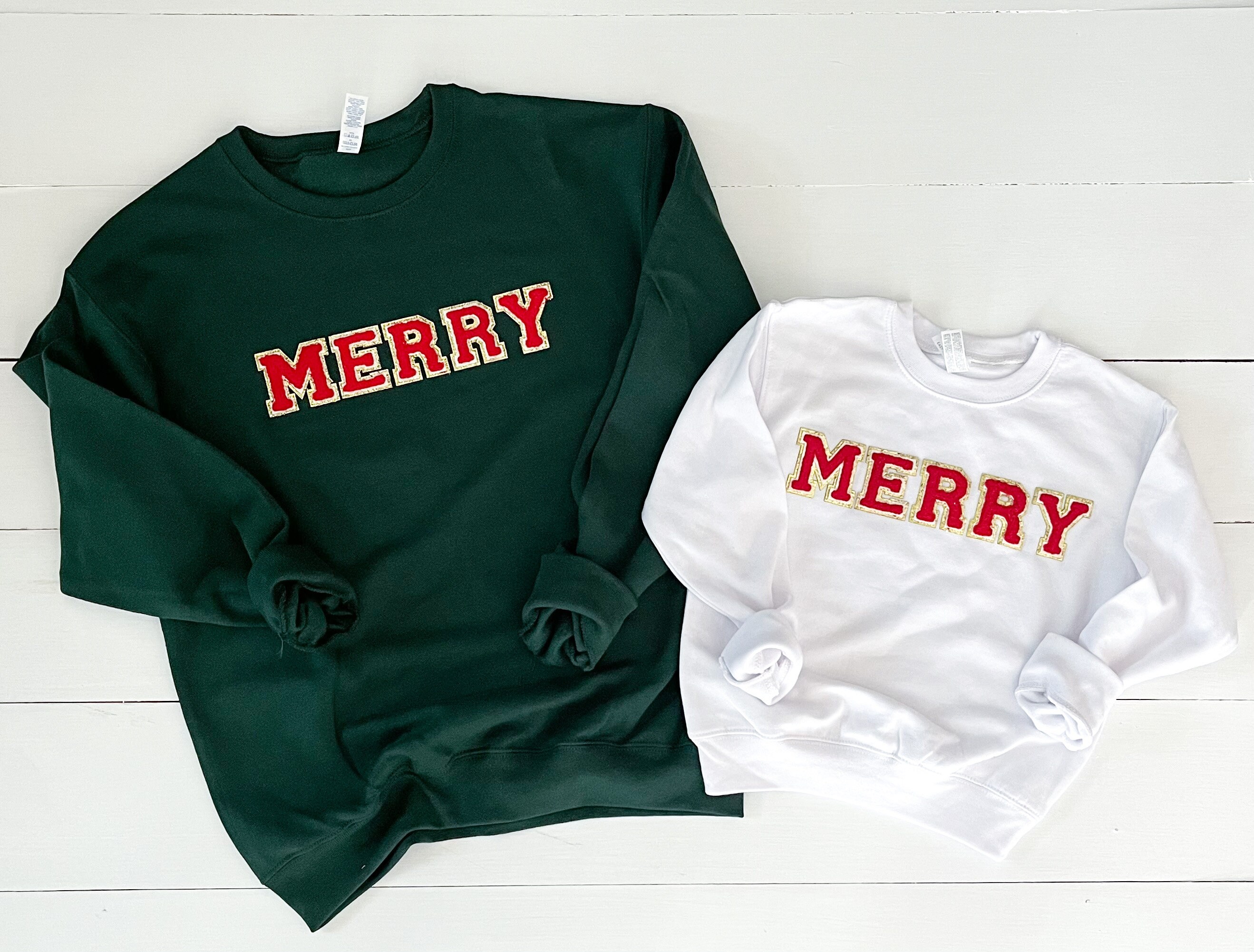 MERRY AND BRIGHT CHENILLE PATCH – Shell Print Shop