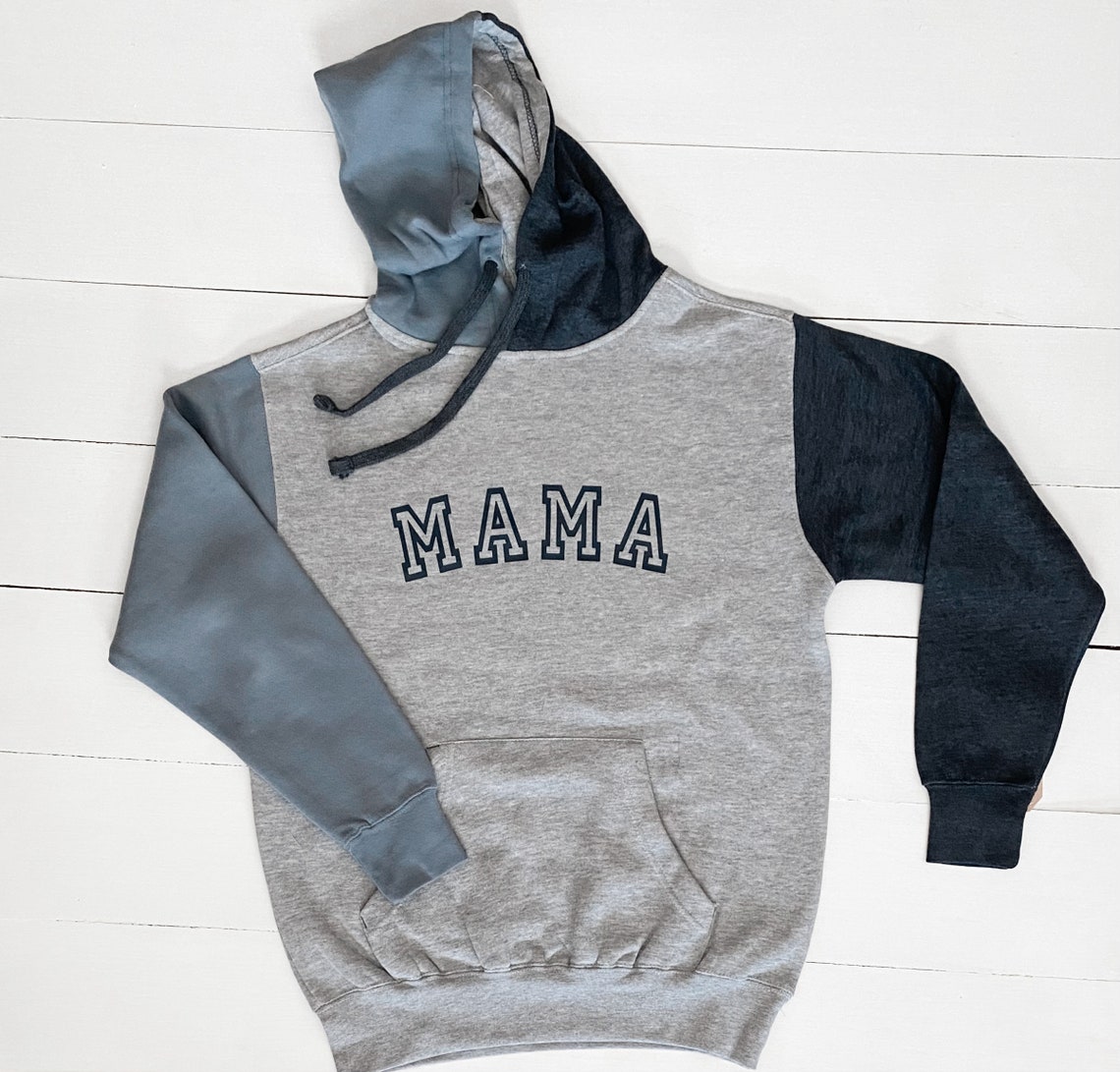 Navy Colorblock Mama Hoodie sweatshirt mom life momming | Etsy
