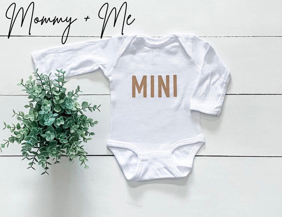 Mini Long Sleeve Onesie: White Cotton Baby Bodysuit