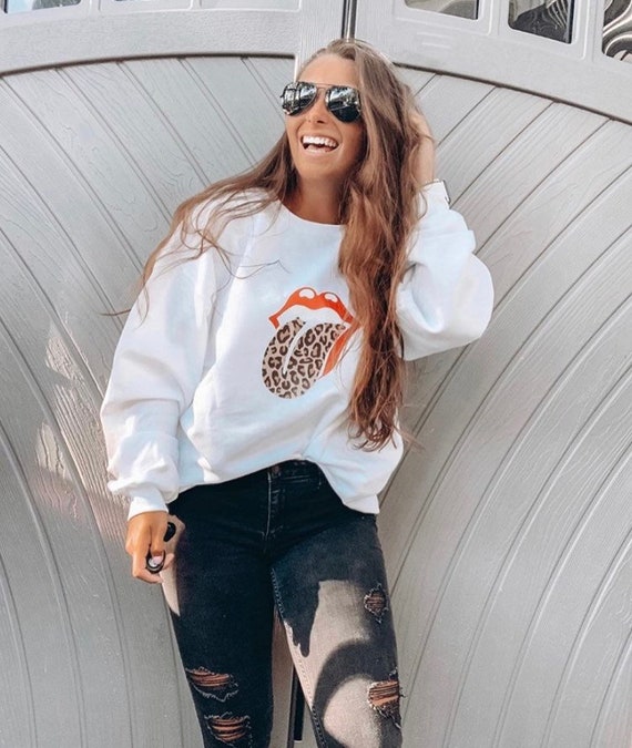 Leopard tongue sweatshirt hot sale