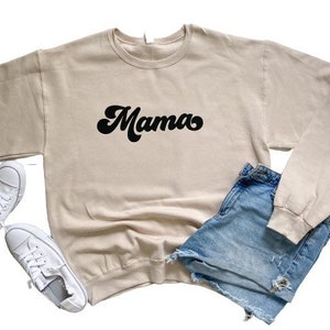 Retro Mama Sweatshirt: Fleece Pullover, Mom Life Shirt