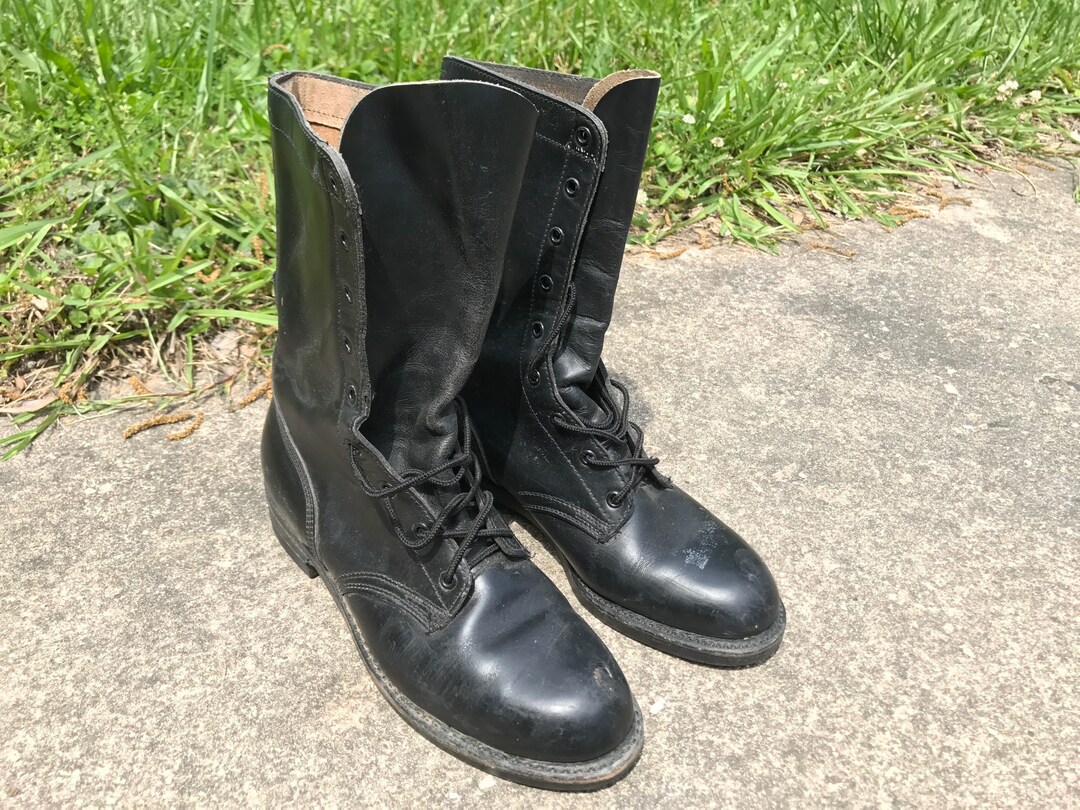 Vintage Black Combat Boots Womens Size 7 Etsy