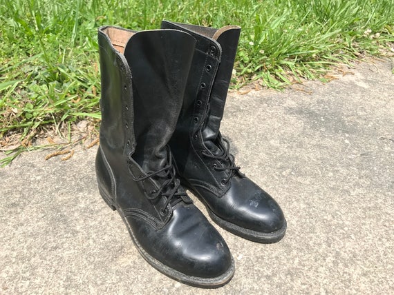 Vintage Black Combat Boots Womens Size 7 - image 1