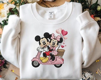 Couple Mouse And Girlfriend Embroidered Design, Mickey Minnie Embroidery File, Valentine Cartoon, Cartoon Mouse Couple Embroidery, 5 Size