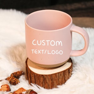 Custom Engraved Ceramic Mug: Personalized Logo Coffee Cup, Employee Gift