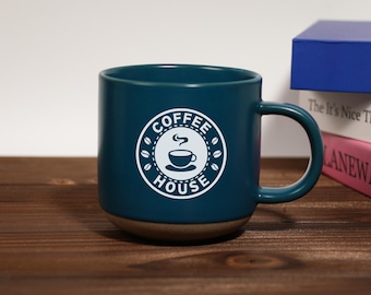 Anpassad graverad keramisk mugg: Personlig logotypkaffekopp, present till anställda