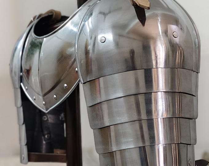 Medieval Iron Gorget Spaulders Pauldrons Arm Shoulder Set