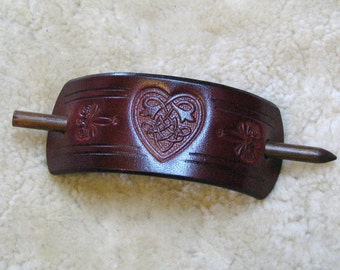 Hair Holder Ornament/Stick Barrette - H20004 Made-To-Order Celtic Heart Barrette