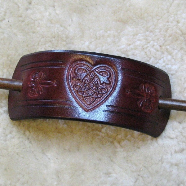 Hair Holder Ornament/Stick Barrette - H20004 Made-To-Order Celtic Heart Barrette