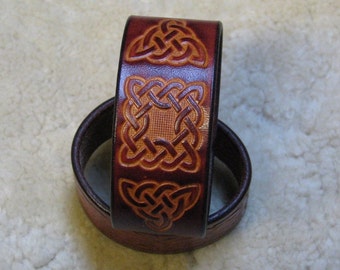 Tooled Celtic Cuff - C10983 - Made To Order - Free US Shipping