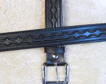 Hand-tooled Leather Belt Your choice of color - B20101 - FREE US Shipping