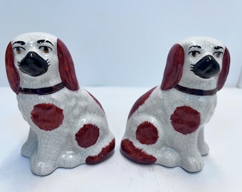 Vintage Staffordshire Spaniel Dog Figurine Mid 20th Century Made in England