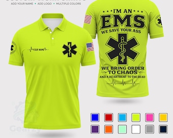 Polo EMS personnalisé, uniforme d'équipe EMT personnalisé avec logo, vêtements de travail pour les premiers intervenants