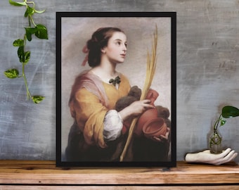 Impresión en lienzo de Santa Justa: Mártir española, patrona de la cerámica católica