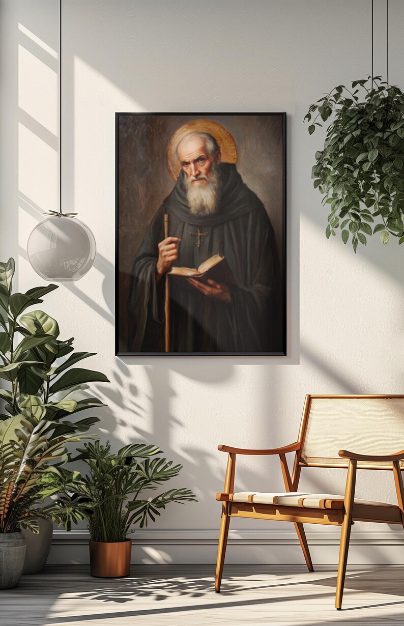 St. Benedict of Nursia Canvas Art: Catholic Patron Saint Print - Etsy