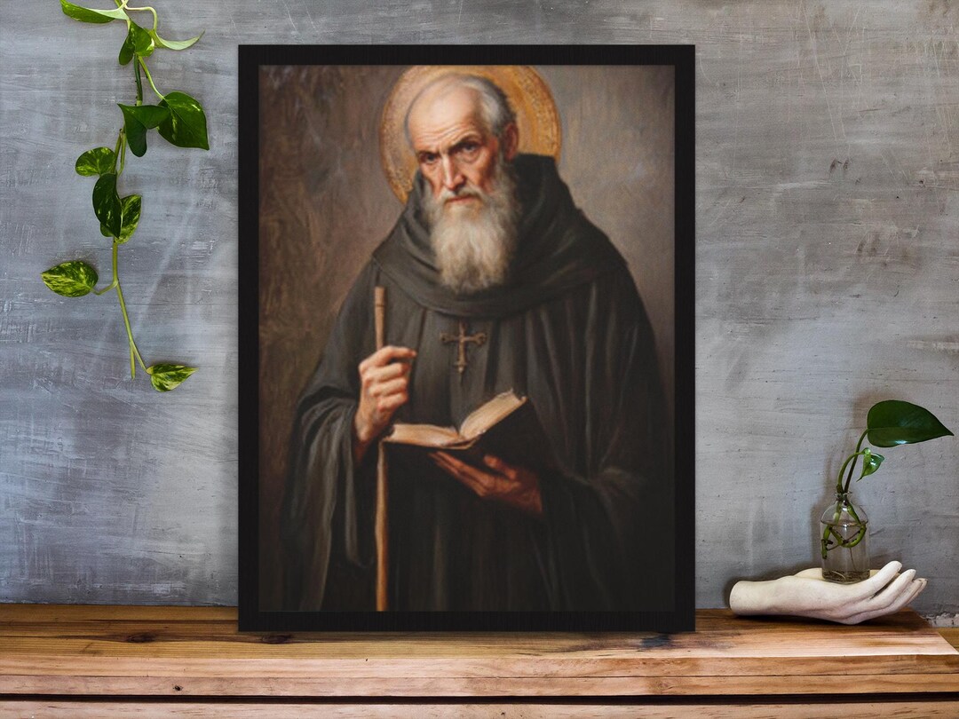 St. Benedict of Nursia Canvas Art: Catholic Patron Saint Print - Etsy
