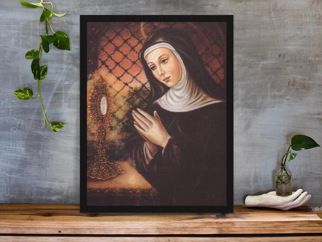 Saint Clare of Assisi Canvas Print: Catholic Wall Art, Eucharistic ...