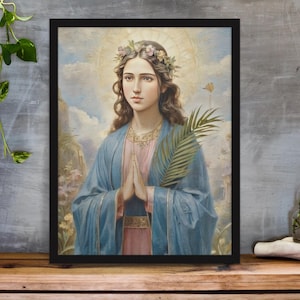 Saint Maria Goretti Canvas Print: Catholic Virgin Art, Framed/Unframed