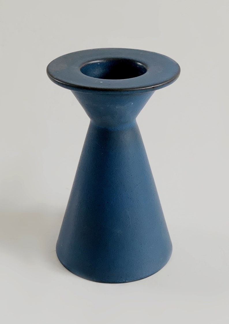 Modernist Dutch Blue Candle Holder Cor Unum c.70-80s image 2