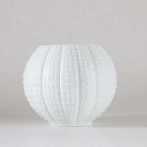 Mid Century White Bisque Round Ball Vase  Dots Pattern  - Hutschenreuther 70s