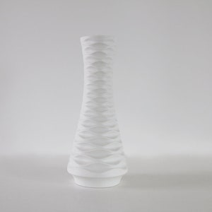 Mid Century Modernist Architectural White Bisque Porcelain Vase - Edelstein