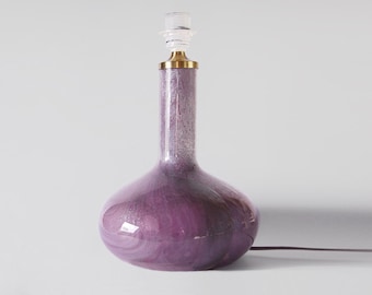 Mid Century Modern Danish Lilac Crystal &quot;Troldglas&quot; Table Light - Sidse Werner, Holmegaard 1975