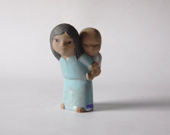 Mid Century Swedish Figurine Woman with Child -  Lisa Larsson for Gustavsberg - 60s