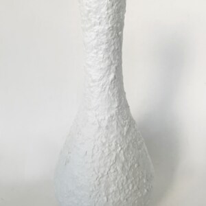 Vintage German Tall White Organic Relief Vase Edelstein 70s image 2