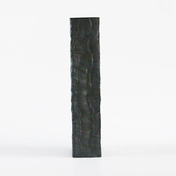 Mid Century Rare XL Architectural  Black Bisque Op Art Vase by Martin Freyer, Rosenthal 1970s