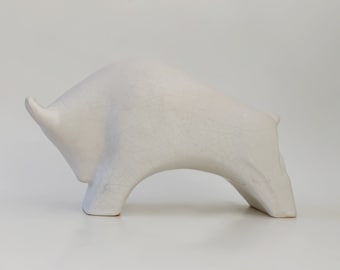 Mid Century Large White German Bull - Otto 70s