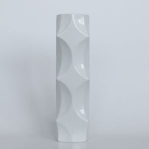 Modernist Tall Architectural White German Vase   -  Winterling Rosiam 70s
