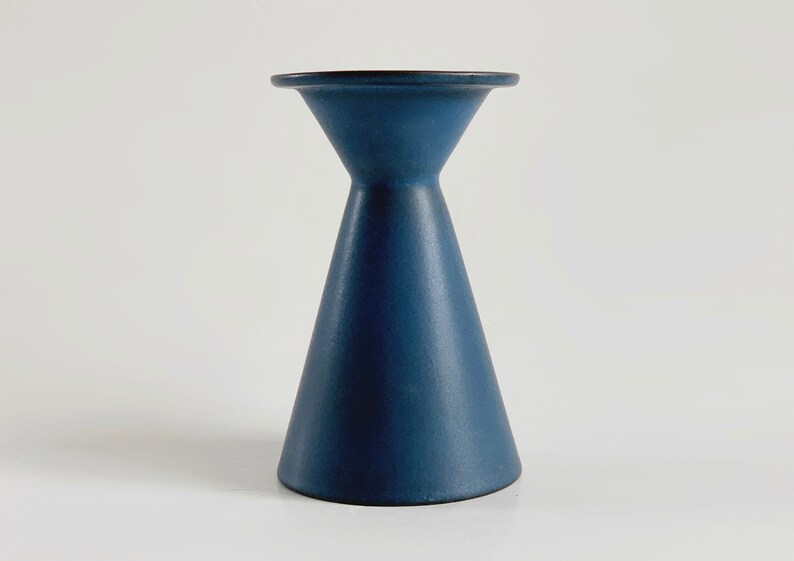 Modernist Dutch Blue Candle Holder Cor Unum c.70-80s image 1
