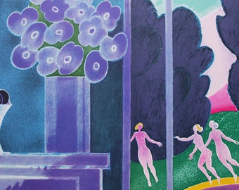 ヴィンテージ リトグラフ「ダンシング アクト」 - アルバート ザヴァロ